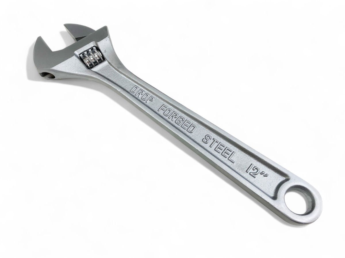 ADJUSTABLE SPANNER 12 MAX JAW 35mm DROP FORGED SATIN FINISH - TOOLZONE KDPSP053