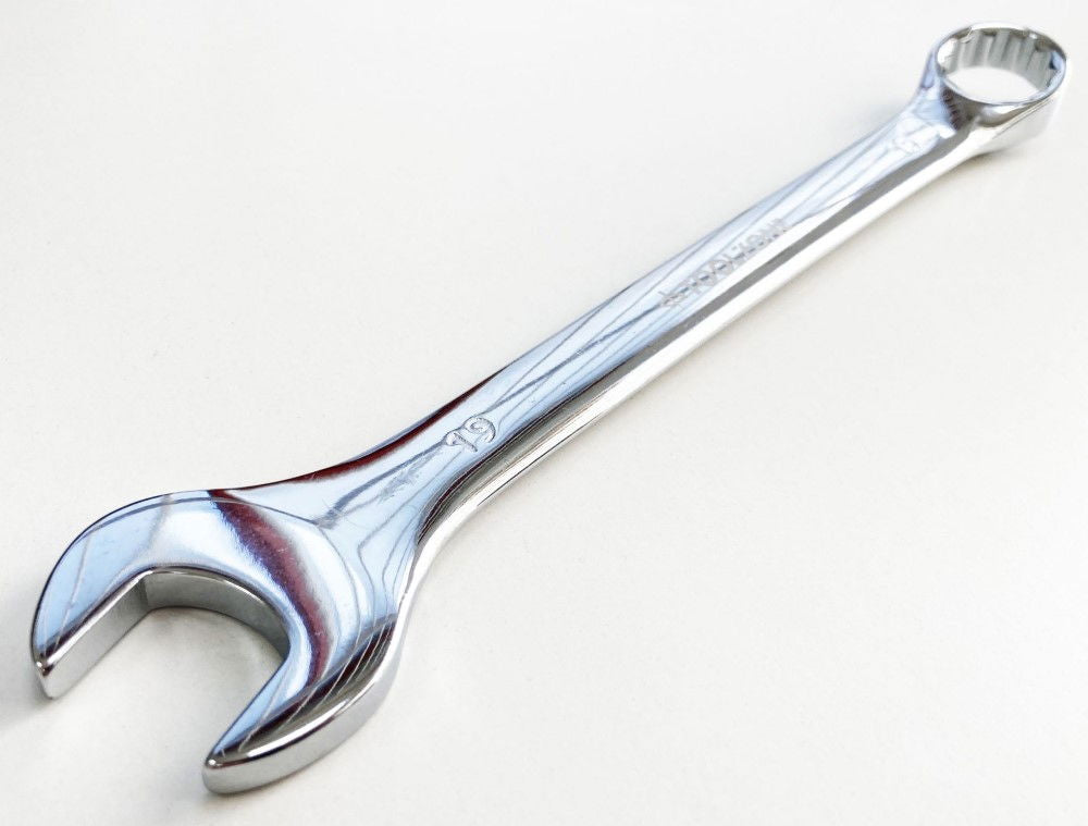 COMBINATION SPANNER 19mm POLISHED CHROME VANADIUM - TOOLZONE KDPSP116