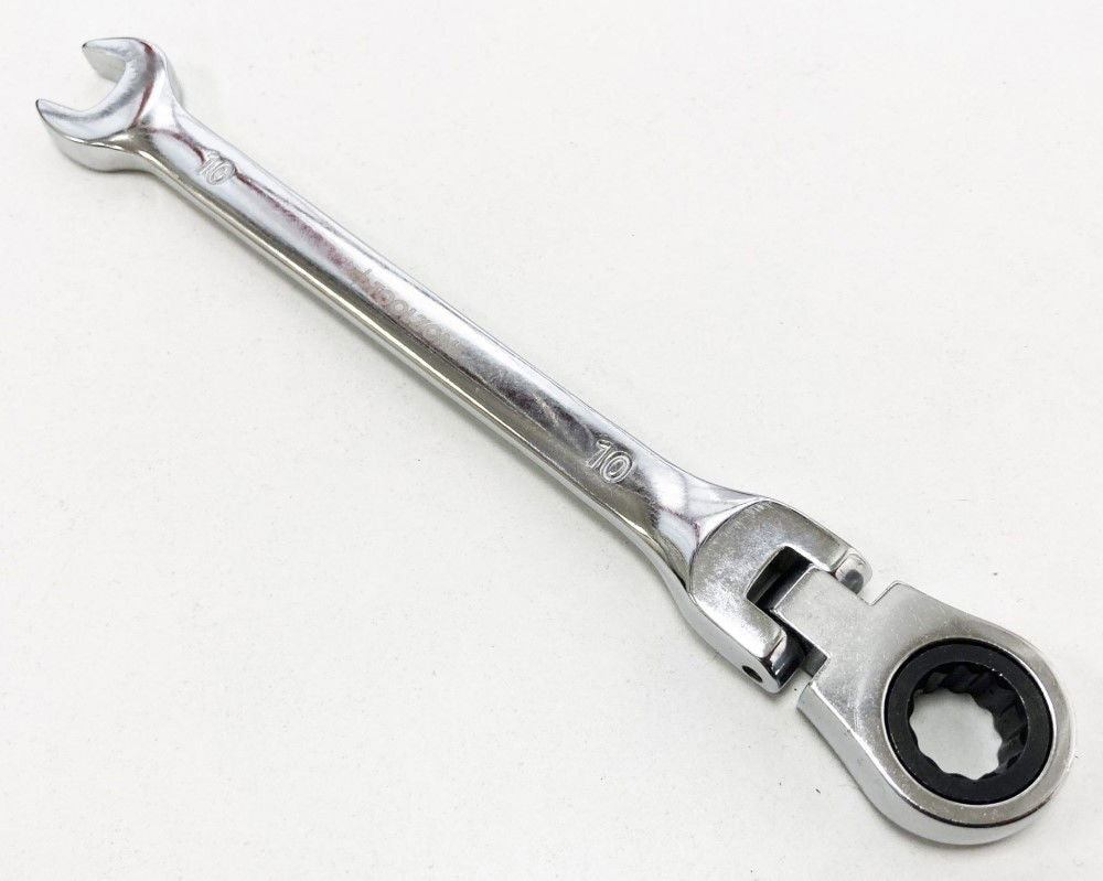 FLEXI RATCHET COMBINATION SPANNER 10mm 72 TEETH MIRROR POLISHED - TOOLZONE KDPSP136