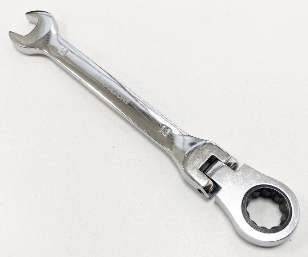 FLEXI RATCHET COMBINATION SPANNER 13mm 72 TEETH MIRROR POLISHED - TOOLZONE KDPSP137
