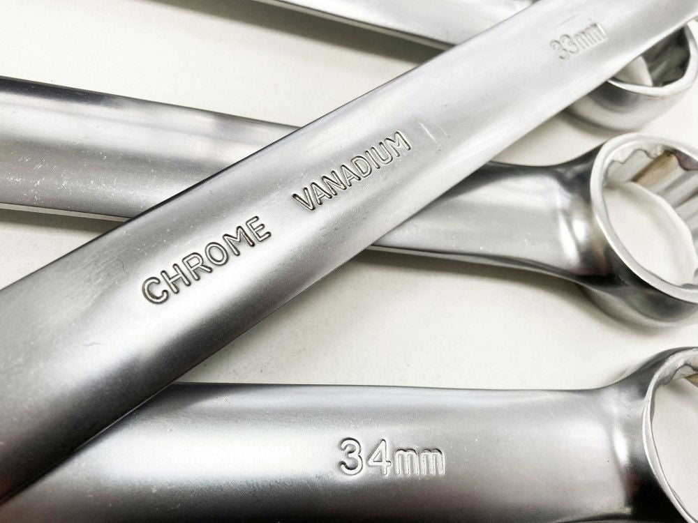COMBINATION SPANNER SET 7pc 33-50mm 6150CRV MATT FINISH - TOOLZONE KDPSP192