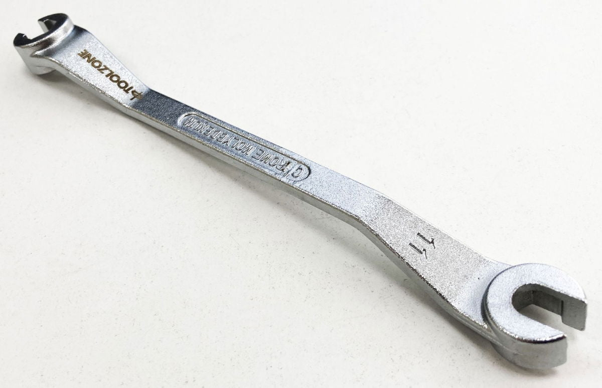 BRAKE LINE SPANNER 10 x 11mm 180mm OFFSET DESIGN - TOOLZONE KDPSP196