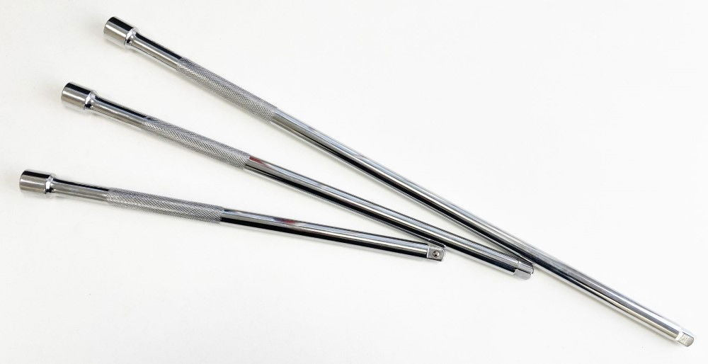 EXTENSION BAR SET 1/2 DRIVE 3pc 375mm 450mm 600mm 40CR STEEL - TOOLZONE KDPSS023
