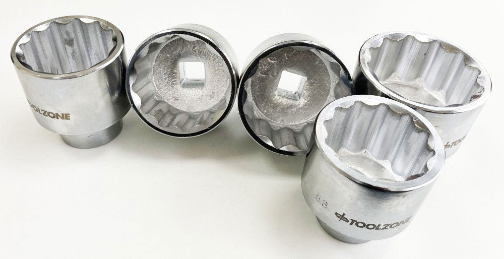 SOCKET SET 3/4 DRIVE 5pc 55mm 56mm 60mm 65mm 70mm CRV SINGLE HEX - TOOLZONE KDPSS028