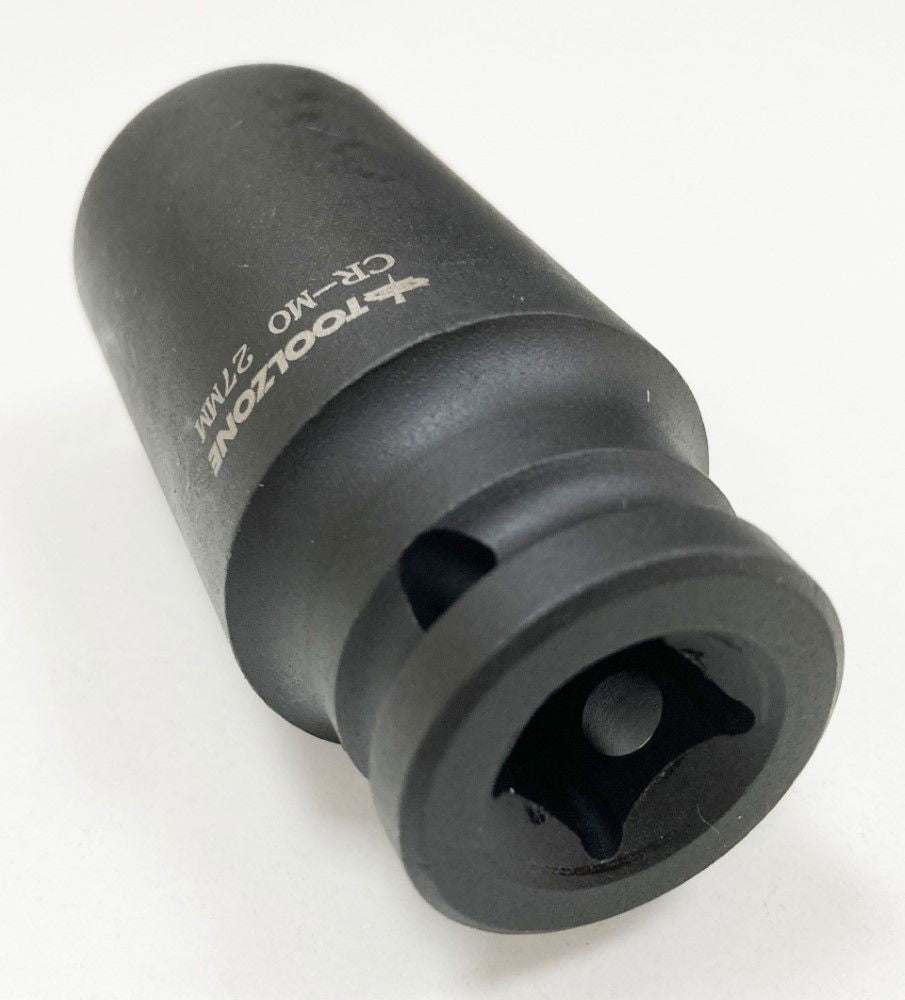 IMPACT SOCKET 1/2 DRIVE DEEP 27mm CRMO - TOOLZONE KDPSS131
