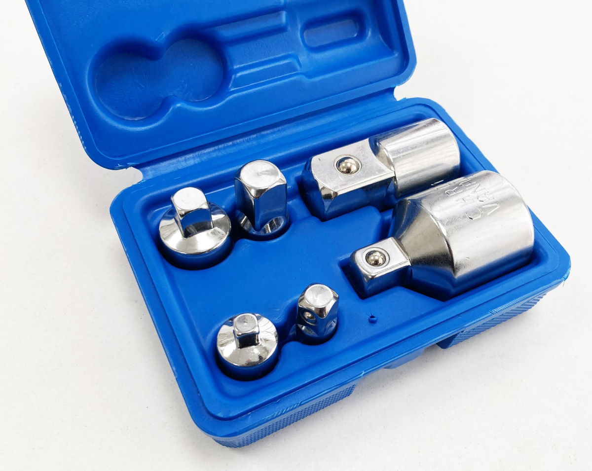 ADAPTOR SET 6 PIECES CRV SATIN FINISH - TOOLZONE KDPSS203
