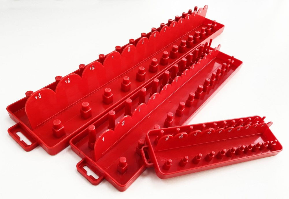 SOCKET HOLDER SET 3 PIECES ABS AF IMPERIAL RED - TOOLZONE KDPSS214