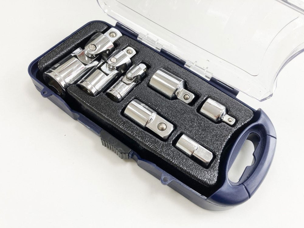 ADAPTOR AND UNIVERSAL JOINT SET 7 PIECES CRV 1/4, 3/8, 1/2 - TOOLZONE KDPSS221