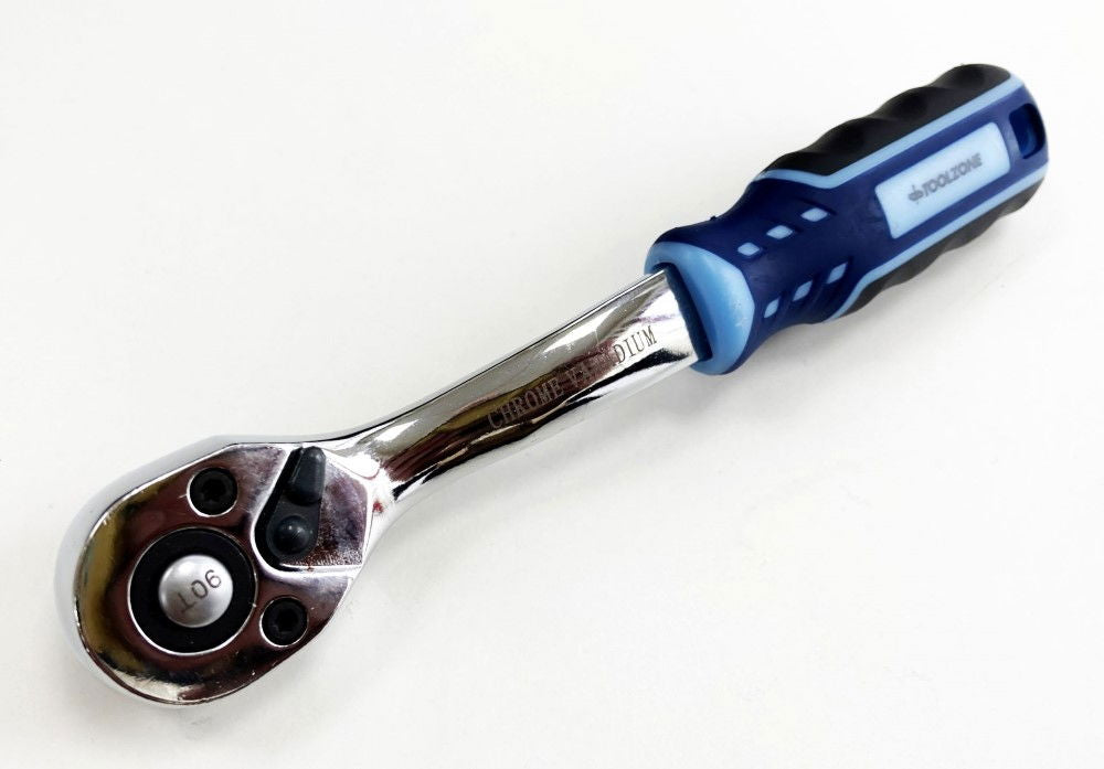 RATCHET HANDLE 1/4 DRIVE 90 TEETH 3 COLOUR CRV - TOOLZONE KDPSS230