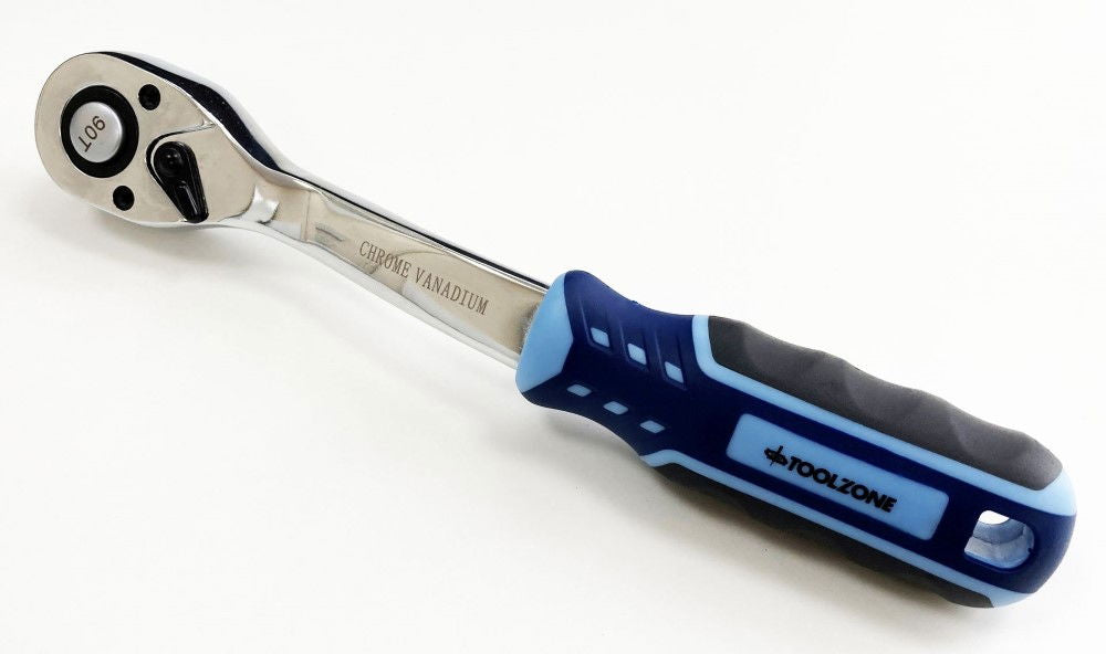 RATCHET HANDLE 1/2 DRIVE 90 TEETH 3 COLOUR CRV - TOOLZONE KDPSS232