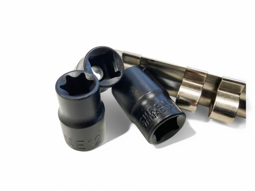 IMPACT E SOCKET SET 7 PIECES 1/4 AND 3/8 DRIVE CHROME VANADIUM - TOOLZONE KDPSS264