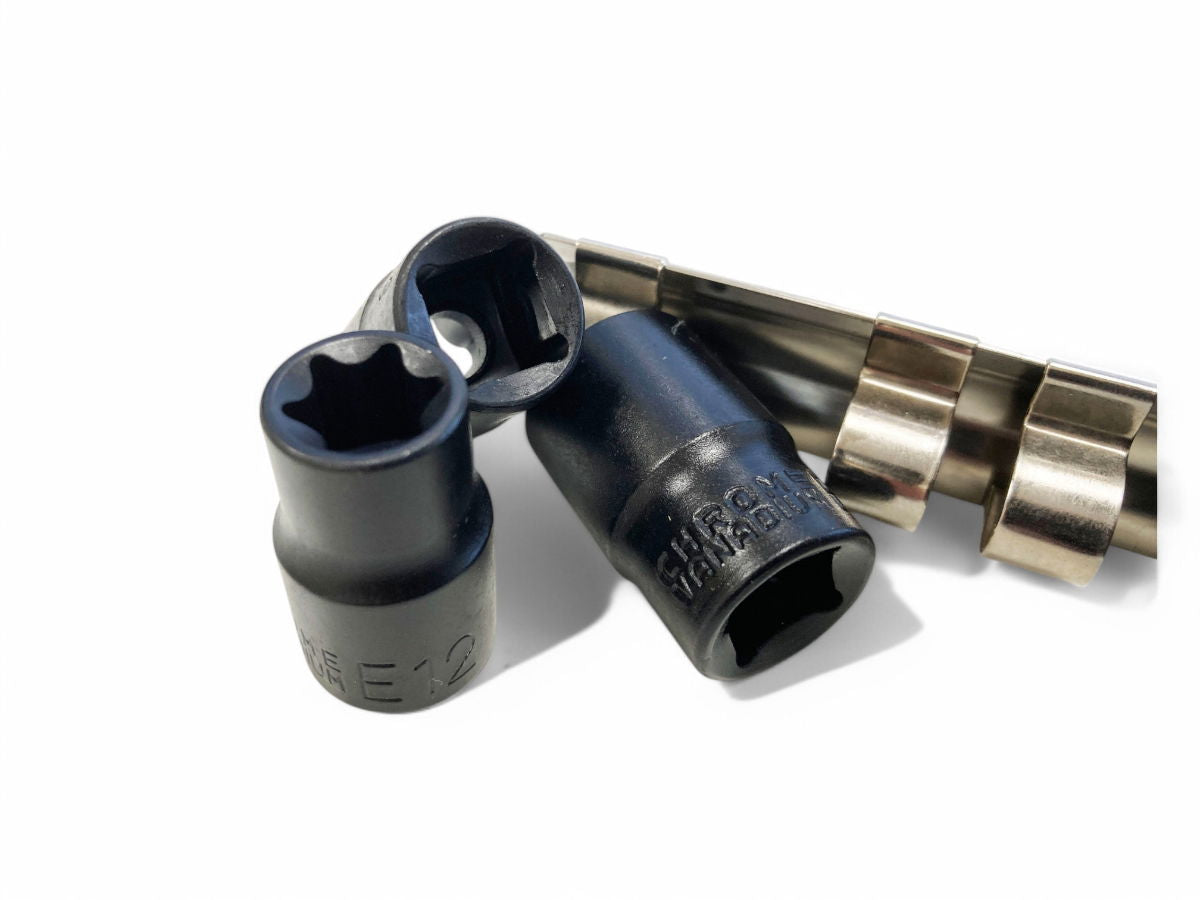 IMPACT E SOCKET SET 7 PIECES 1/4 AND 3/8 DRIVE CHROME VANADIUM - TOOLZONE KDPSS264