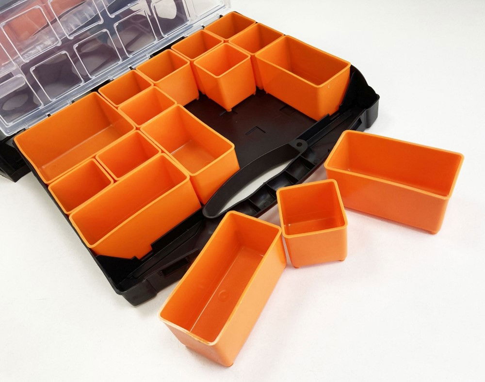 ORGANISER SET 4 TRAY POLY WITH REMOVABLE INNER COMPARTMENTS - TOOLZONE KDPTB098