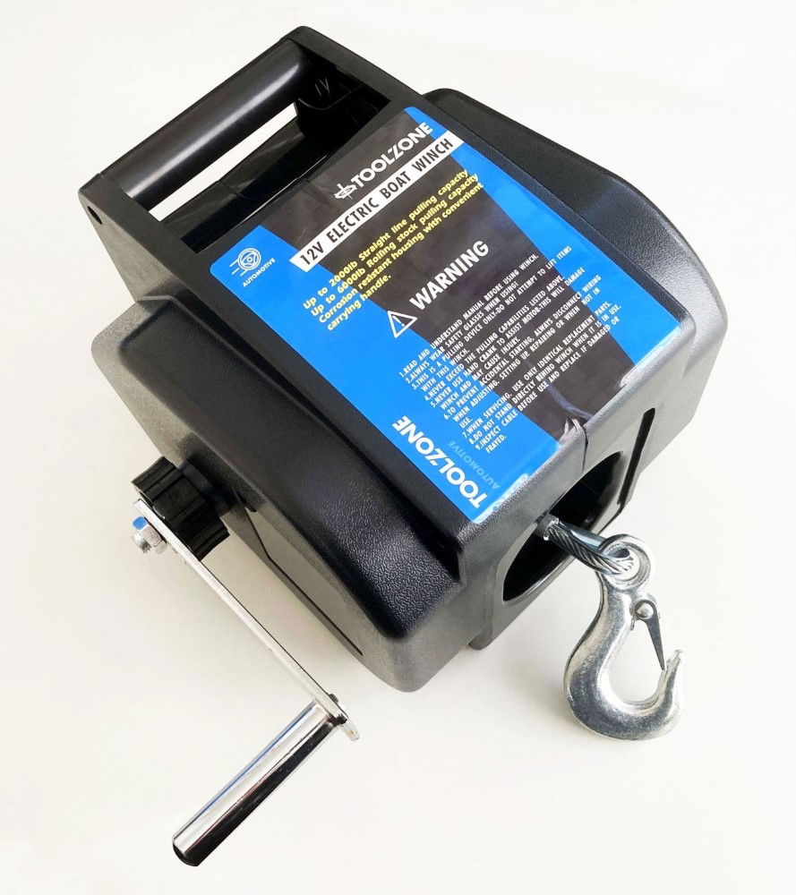 ELECTRIC BOAT WINCH 12v 6000lb ROLLING 2000lb STRAIGHT PULL - TOOLZONE KDPTD024