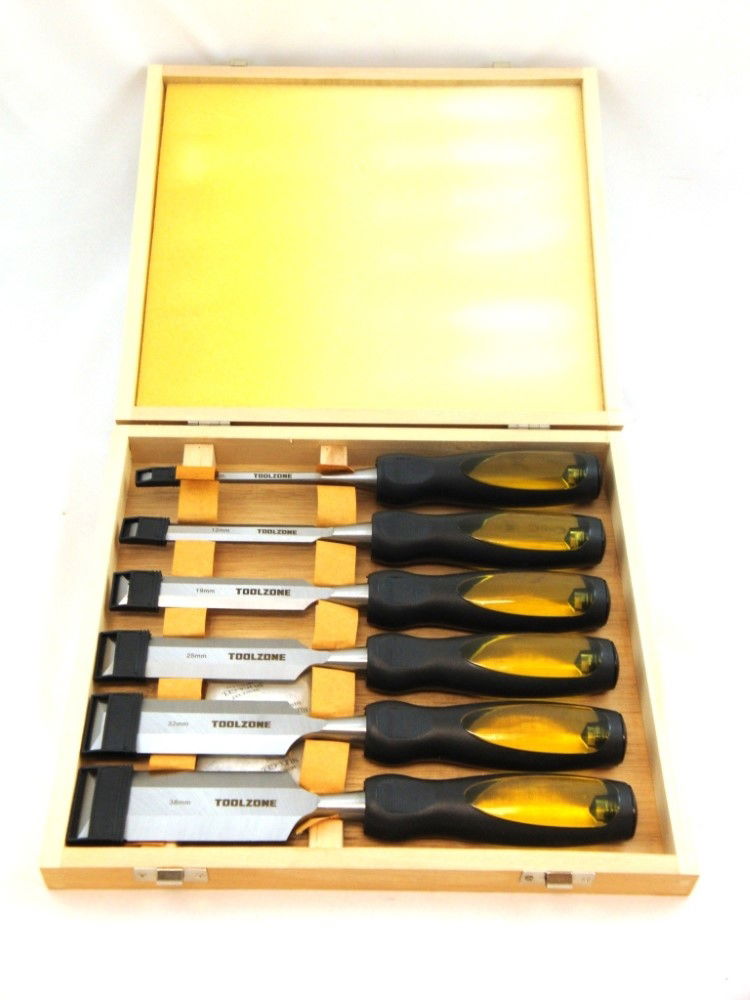 CHISEL SET WOOD 6PC 1/4, 1/2, 3/4, 1, 1.25, 1.5 IN CASE - TOOLZONE KDPWW043