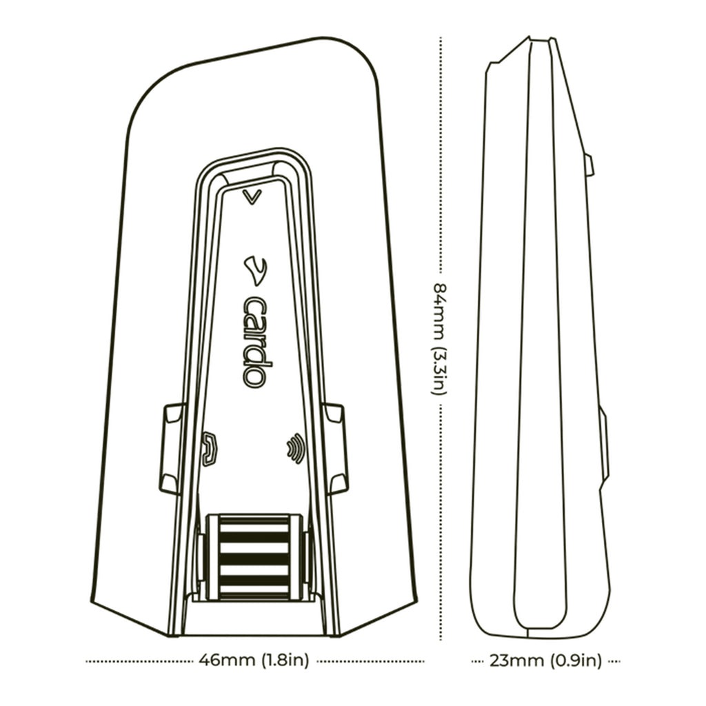 CARDO PACKTALK EDGE HELMET INTERCOM SINGLE UNIT, TRACK COMMUNICATION, WIRELESS