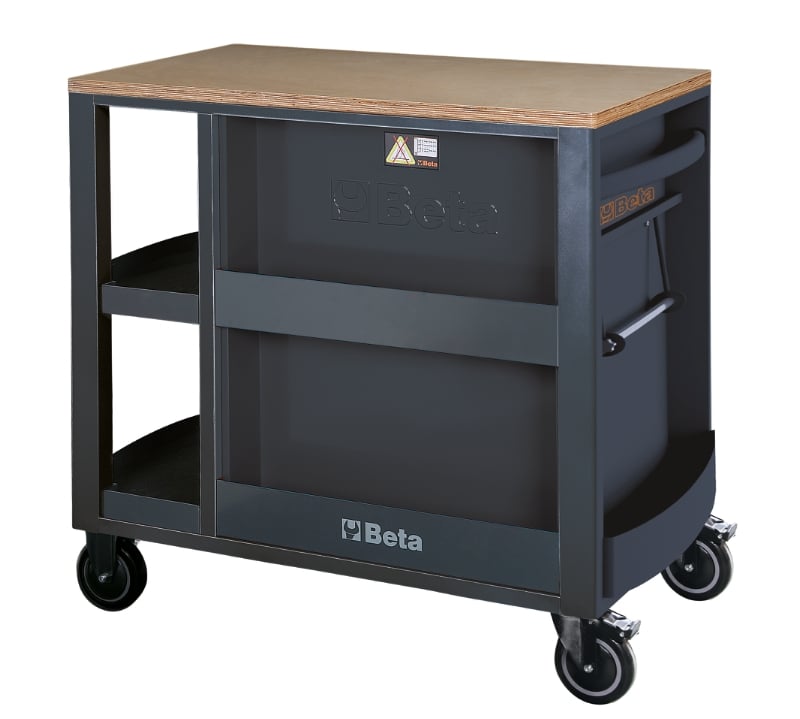 Mobile Roller Cab 7 Drawers Side Shelves 1100kg Capacity - Beta Tools RSC24L/7-O