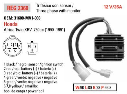 REGULATOR 31600-MV1-003, Honda XRV750 Africa Twin, AHA6065