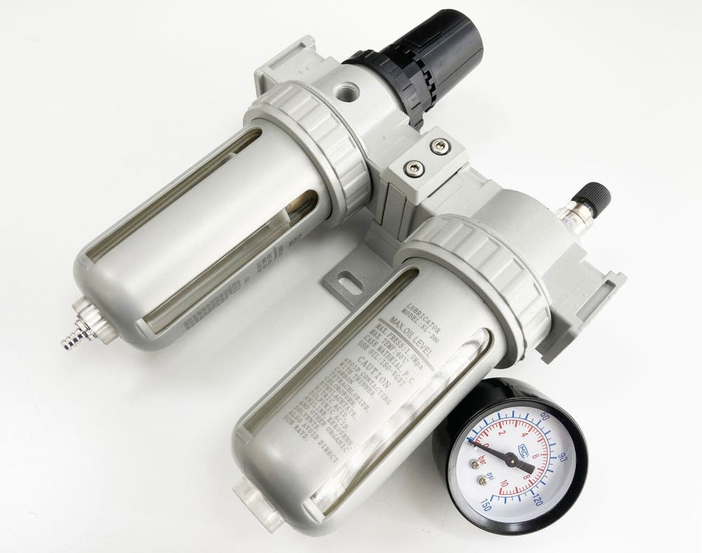 FILTER REGULATOR LUBRICATOR UNIT 1/4 AIR INLET MAX PRESSURE 140psi - TOOLZONE KDPAT059