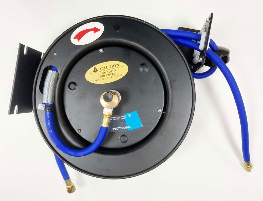 RETRACTABLE AIR HOSE 30ft 3/8 WORKING PRESSURE 300psi AUTO REWIND - TOOLZONE KDPAT102