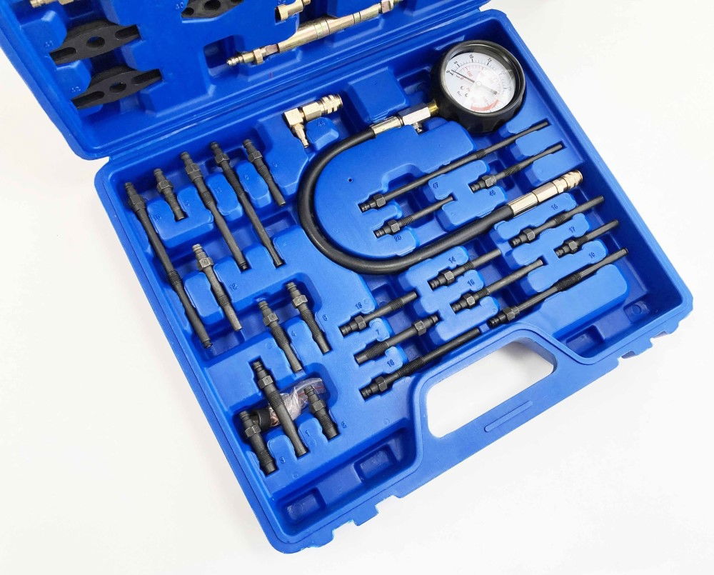 MASTER COMPRESSION TEST KIT FOR PETROL AND DIESEL ENGINES 64mm GAUGE - TOOLZONE KDPAU036