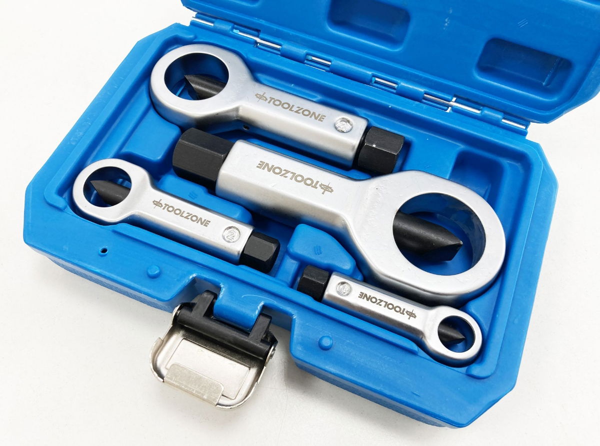 NUT SPLITTER SET 4pc 9-36mm CHROME STEEL WITH CASE - TOOLZONE KDPAU062