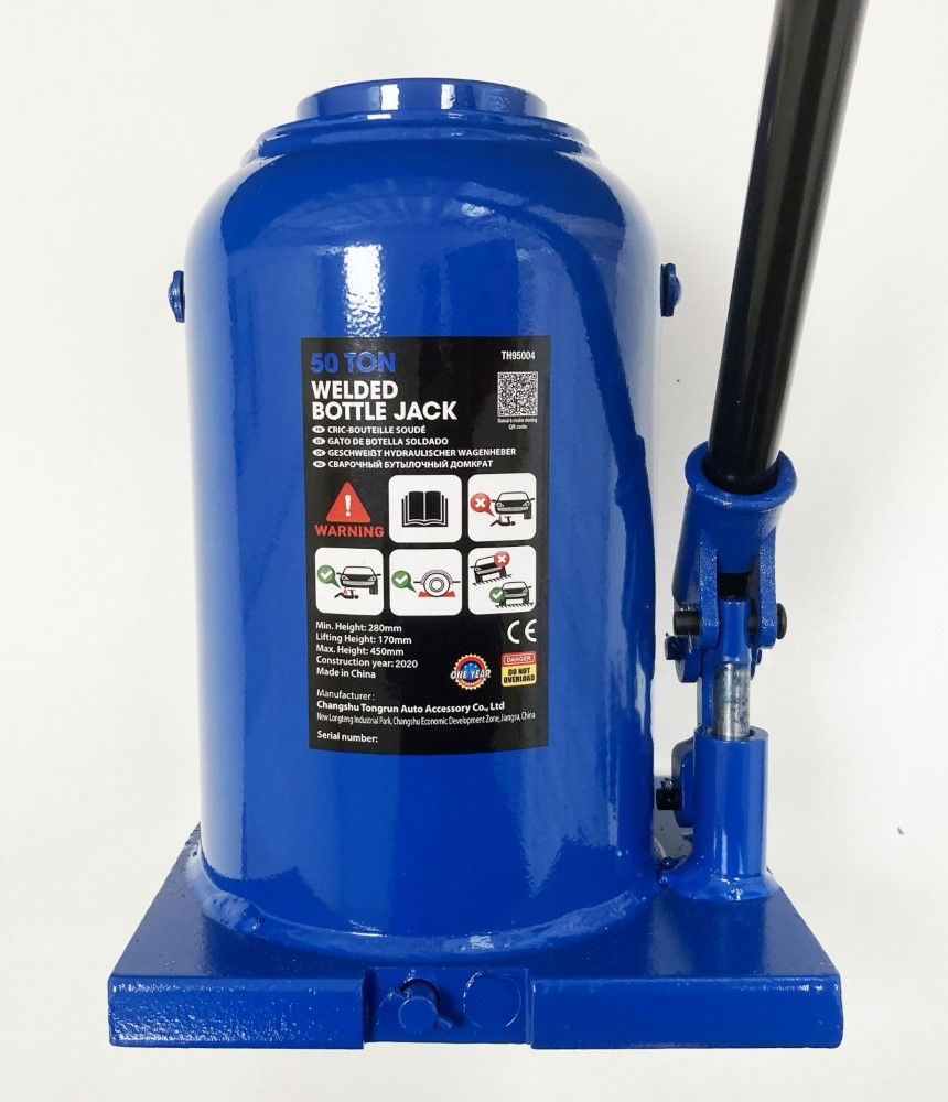 HYDRAULIC BOTTLE JACK 50 TON MIN HEIGHT 300mm LIFT 180mm - TOOLZONE KDPAU085