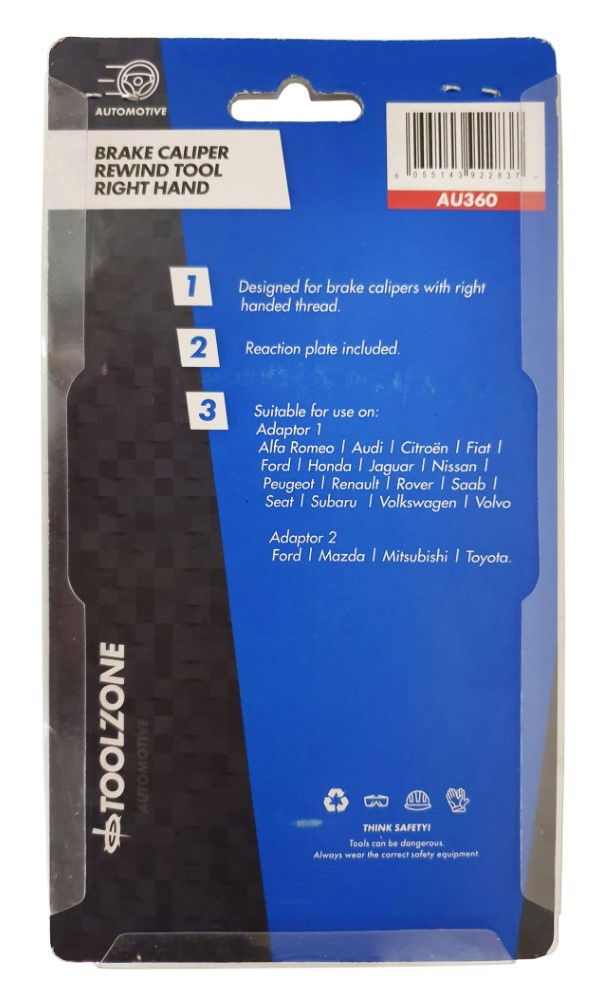 BRAKE CALIPER REWIND TOOL RIGHT HAND - TOOLZONE KDPAU360