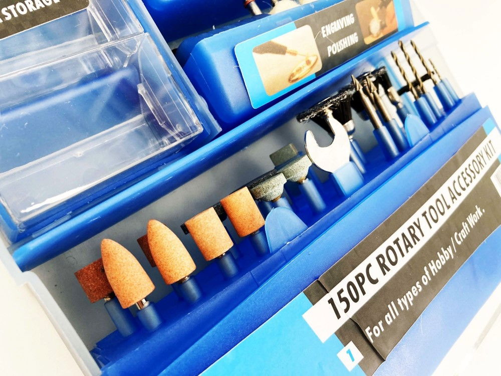 ROTARY ACCESSORY KIT 150pc FOR GRINDING POLISHING CUTTING DRILLING - TOOLZONE KDPHB261