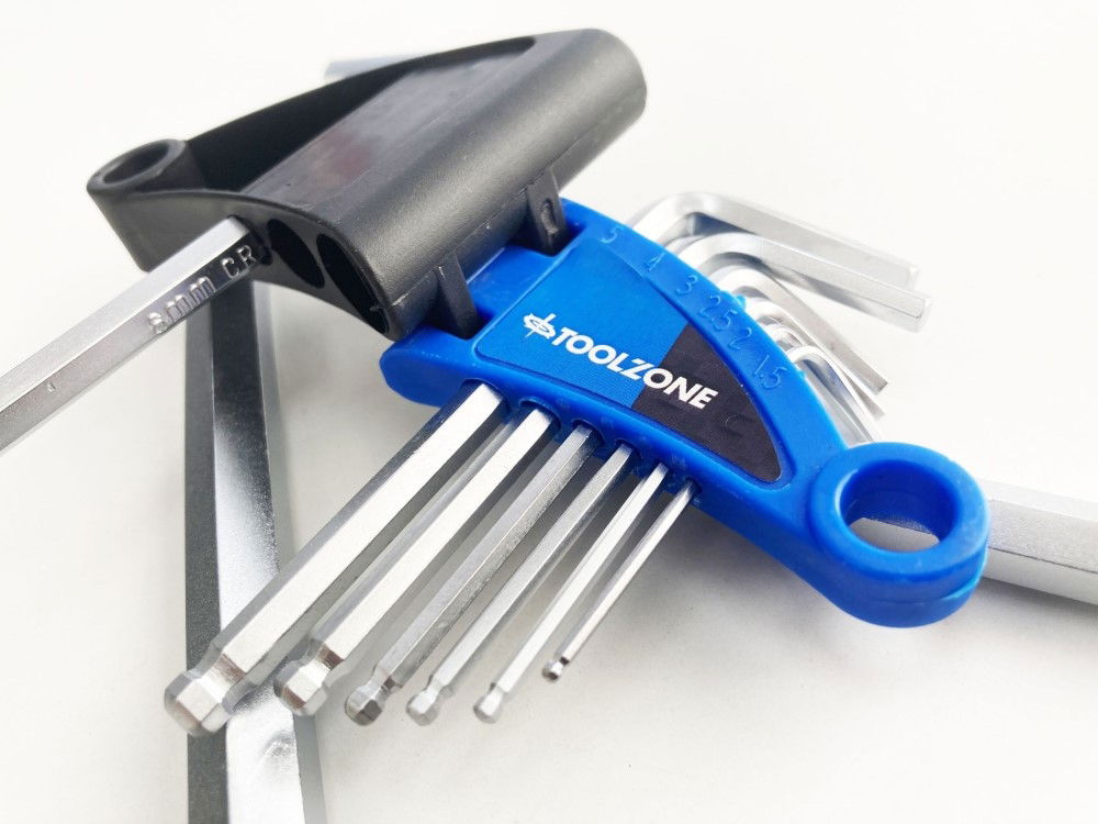 HEX KEY SET SHORT BALL END 9pc 1.5-10mm CHROME VANADIUM - TOOLZONE KDPHX013
