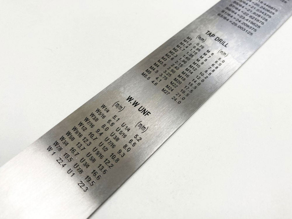 STAINLESS STEEL RULER 24 1.2mm THICKNESS METRIC AND IMPERIAL - TOOLZONE KDPMS101