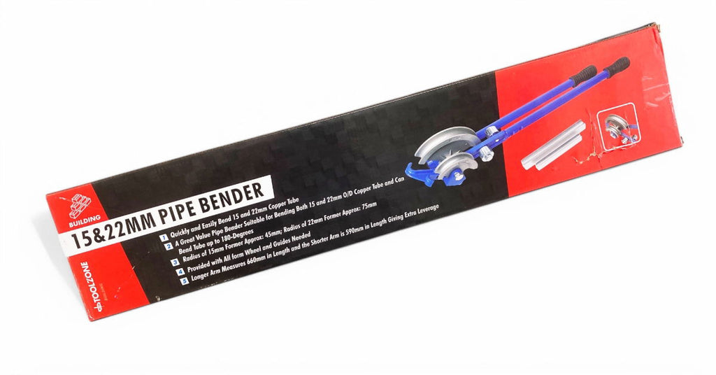 PIPE BENDER 15mm AND 22mm UP TO 180° 600mm HANDLES - TOOLZONE KDPPB050