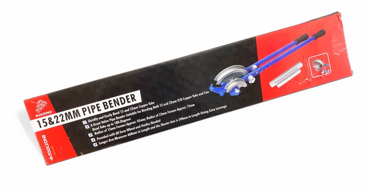 PIPE BENDER 15mm AND 22mm UP TO 180° 600mm HANDLES - TOOLZONE KDPPB050