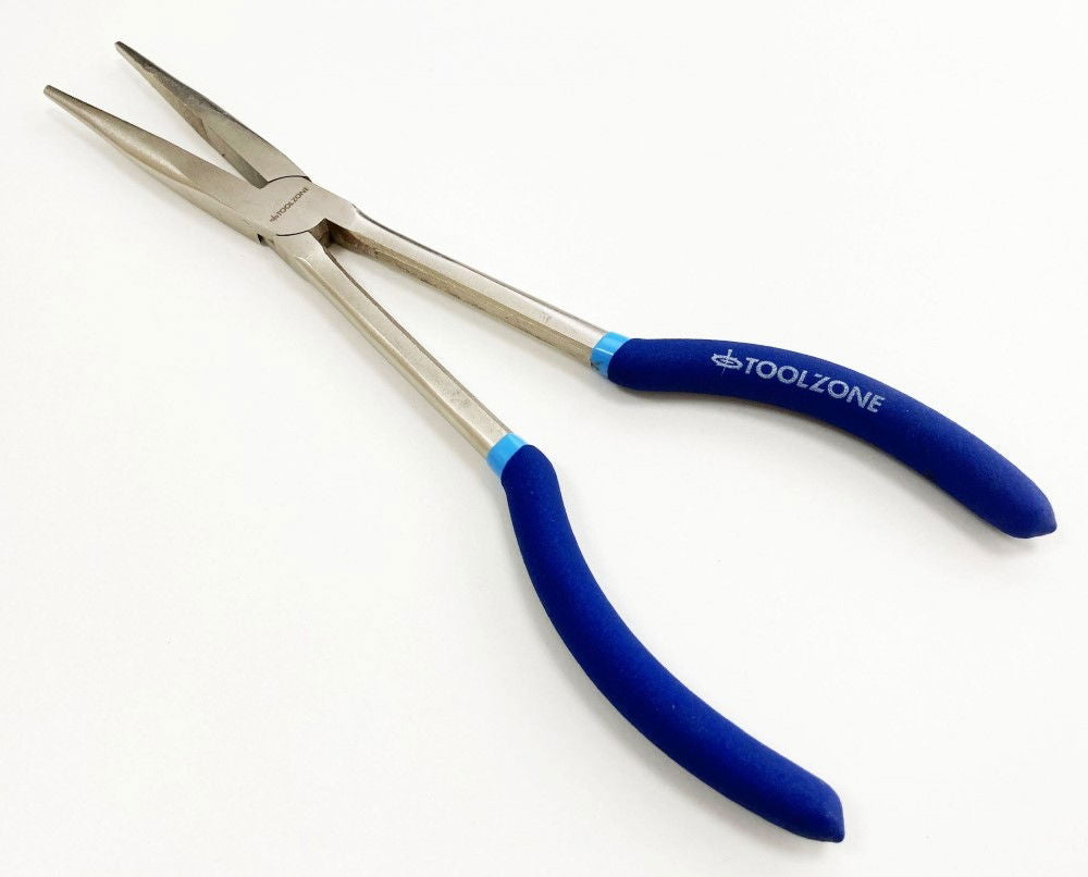 LONG NOSE PLIERS STRAIGHT 11 CRV SOFT GRIP HANDLES - TOOLZONE KDPPL132