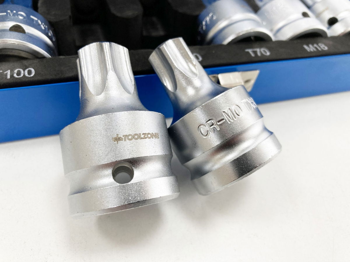 SPLINE AND STAR BIT SET 6PC 3/4 DRIVE T70-T100 M16 M18 - TOOLZONE KDPSD069