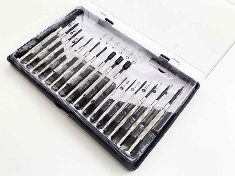 PRECISION SCREWDRIVER SET 16PC PHILLIPS 00-2 SLOT 1-3.5mm HEX 1.5-2.5 STAR 3-5 - TOOLZONE KDPSD212