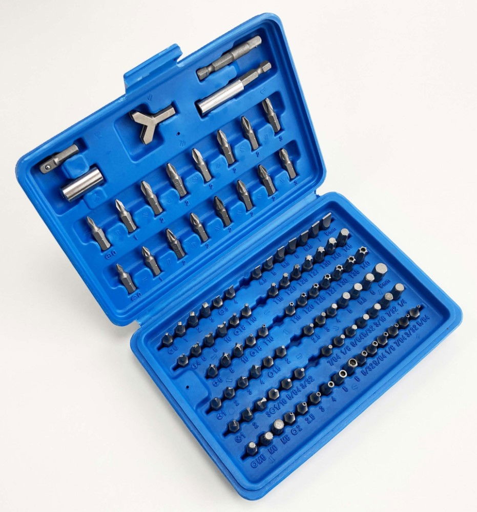 SECURITY POWER BIT SET CRV 100PC STAR TORQ SPLINE TRI-WING SQUARE SPANNER HEX - TOOLZONE KDPSD244