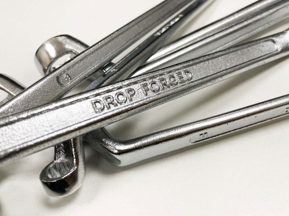 RING SPANNER SET 6PC 6x7mm TO 16x17mm DROP FORGED CHROME PLATED - TOOLZONE KDPSP023