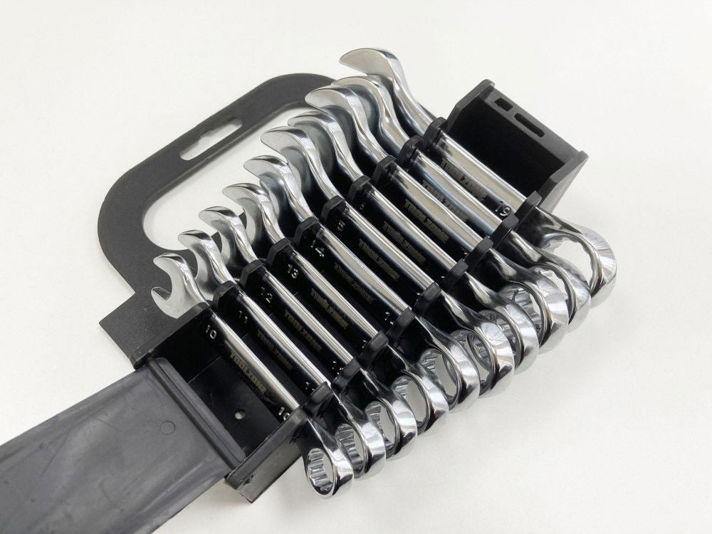 STUBBY SPANNER SET 10PC 10 TO 19mm FULLY POLISHED CHROME VANADIUM - TOOLZONE KDPSP111