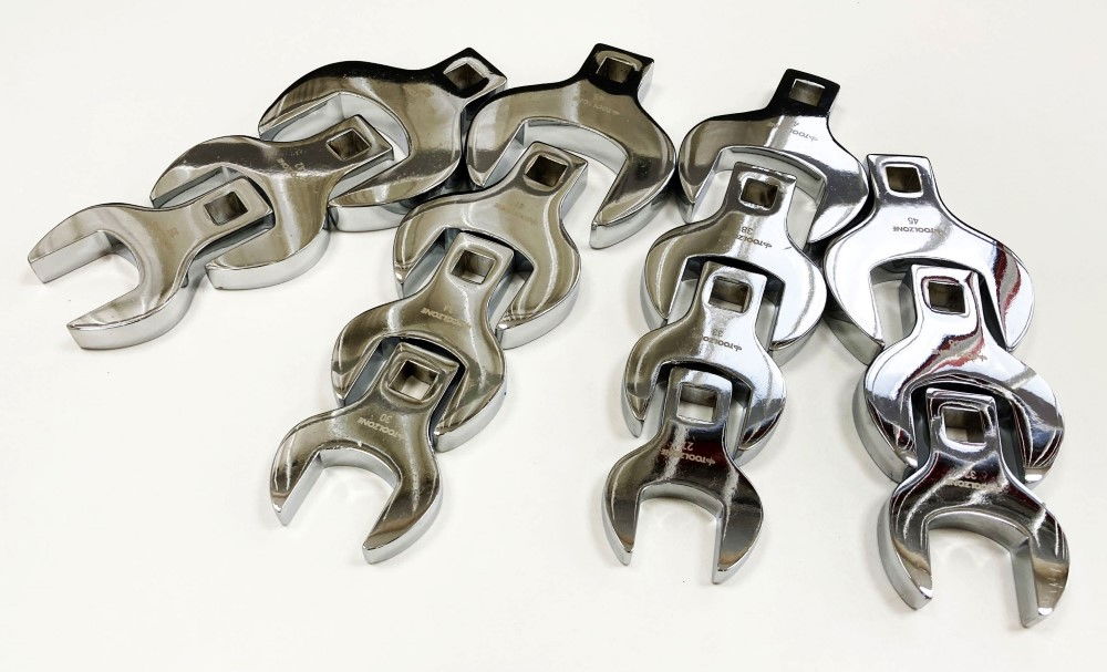 CROWS FOOT WRENCH SET 14pc JUMBO METRIC 1/2 DR FULLY POLISHED - TOOLZONE KDPSP140