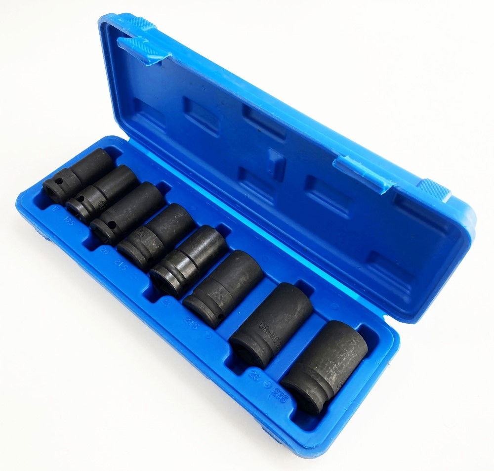 IMPACT NUT WHEEL LOCK REMOVER SET 1/2 DR 8pc 17-27.5mm CHROME MOLYBDENUM - TOOLZONE KDPSS002