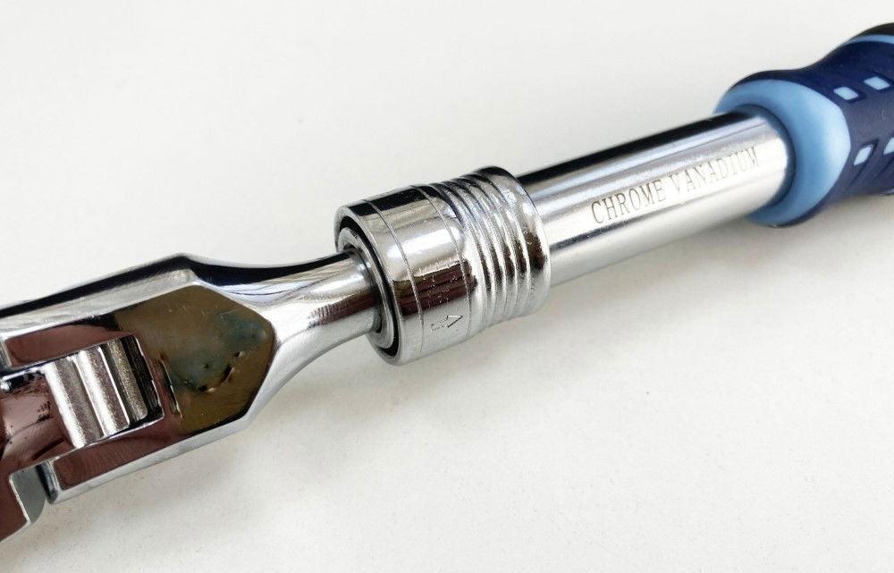RATCHET FLEXI HEAD EXTENDABLE 3/8 DRIVE 255-355mm SOFTGRIP CRV - TOOLZONE KDPSS223