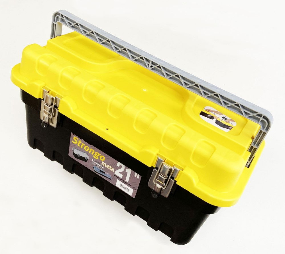 TOOLBOX STRONGO 21 HEAVY DUTY WITH METAL CLASPS AND CARRY TRAY - TOOLZONE KDPTB087