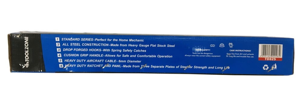 CABLE PULLER 2 TON 4000lb 4.5mm CABLE 3m LENGTH - TOOLZONE KDPTD025