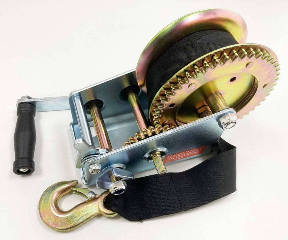 STRAP BOAT WINCH 2000lb 2 x 8m WEBBING TWO SPEED - TOOLZONE KDPTD065