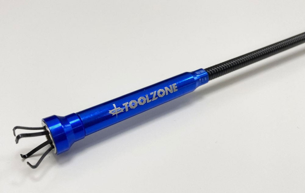 FLEXIBLE MAGNETIC PICK UP TOOL 3 IN 1 620mm WITH LED LIGHT AND CLAW - TOOLZONE KDPTO189