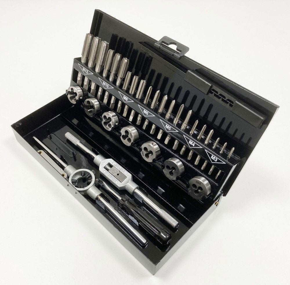 TAP AND DIE SET METRIC 32 PIECE HSS WITH WRENCHES - TOOLZONE KDPTP107