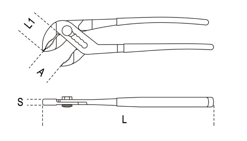 Slip Joint Pliers Slip-Proof PVC Coated Handles 250mm - Beta Tools 1048N 250