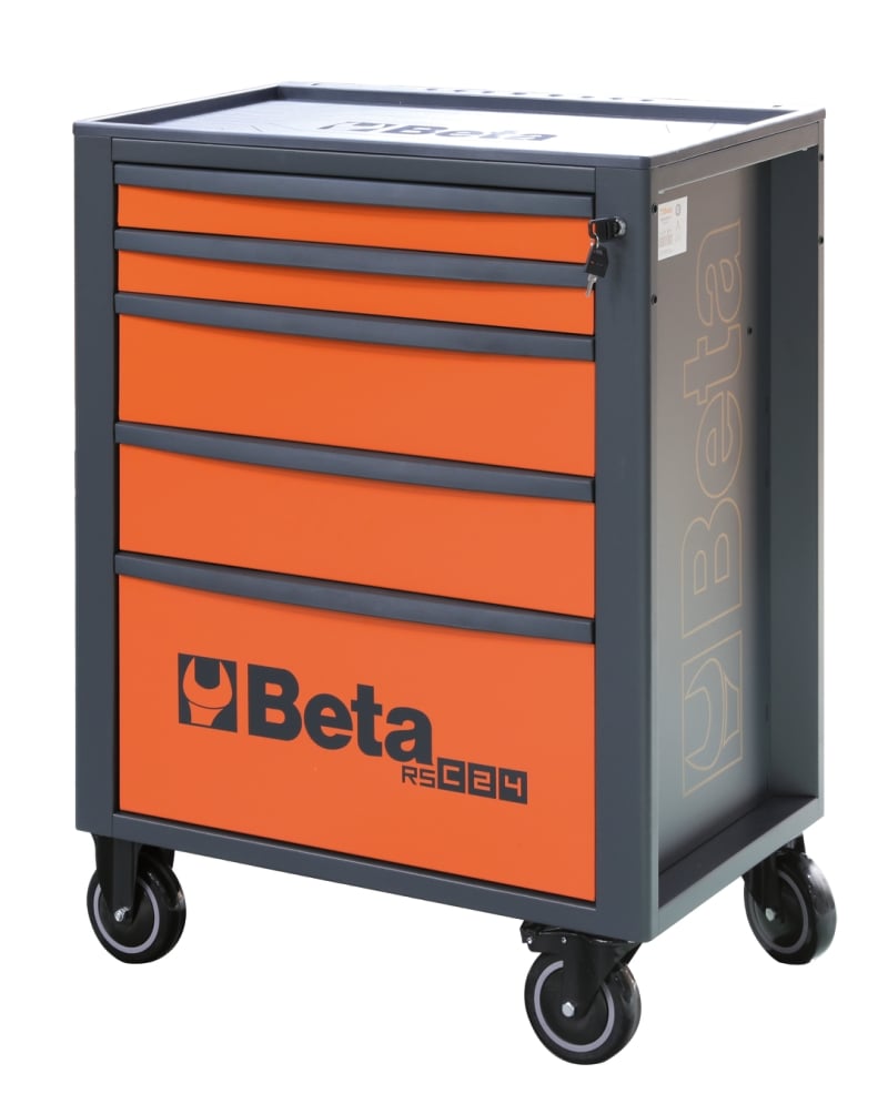 Mobile Roller Cab 5 Drawers Reinforced Worktop 800kg Capacity - Beta Tools RSC24/5-B