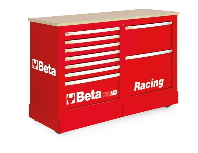 Special Mobile Roller Cabinet Racing MD Type with 7-Drawer and 2-Drawer Modules - Beta Tools C39MD-R